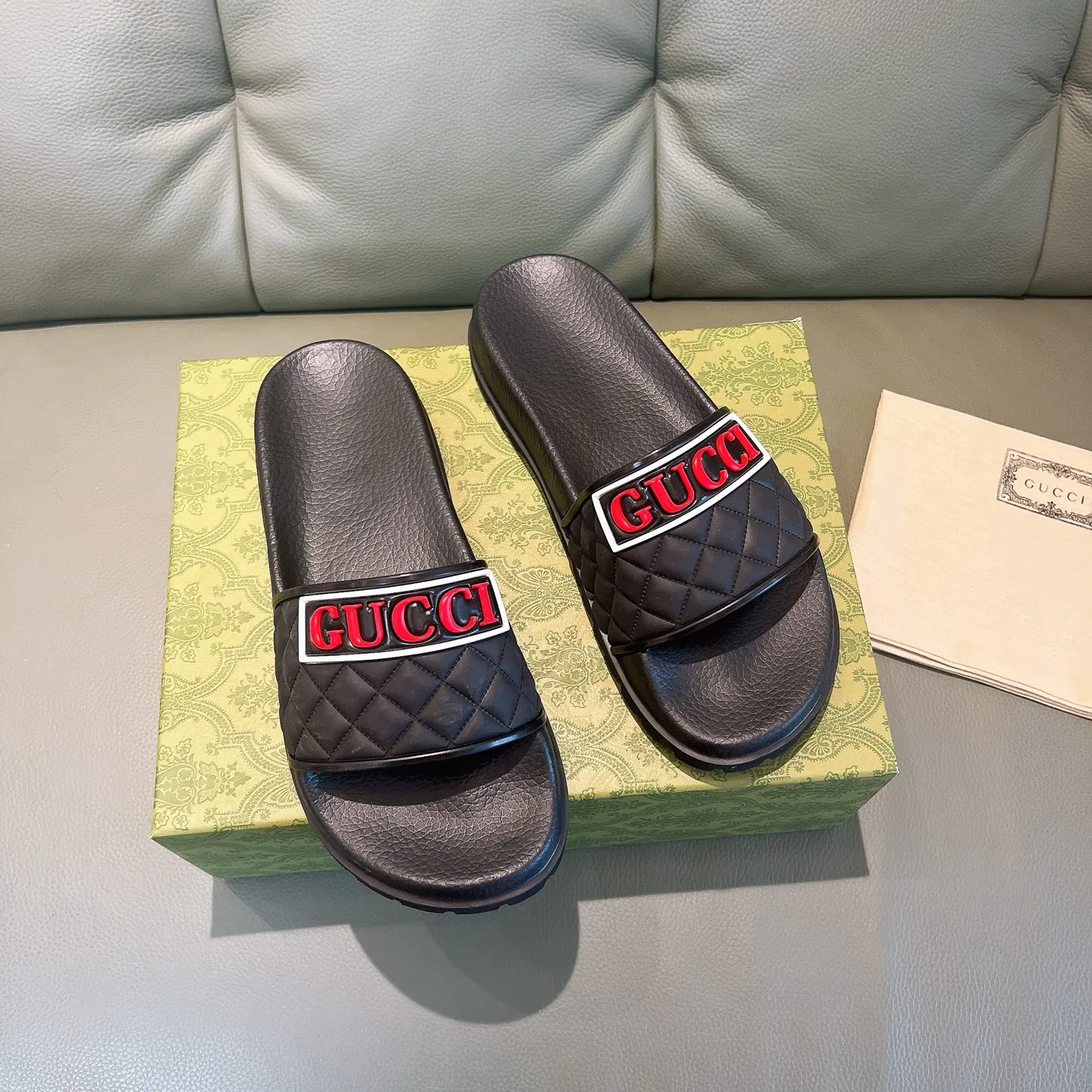 Men's Men's Shoes 130🐮🐮Gucci Gucci Slippers Gucci 2024 latest beach sandals slippers Original molding double G LOGO Original molding consistent Outsole: Men's Men's Shoes u double-layer outsole Size: 35-46